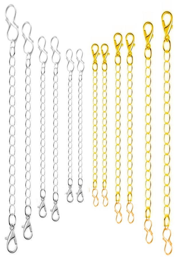 ST logo Hanging Tree Women Girl Boy & Men Jewellary Making Extender for Chain Set Bracelet Pendant & Necklace Adjustable Extension 6 Pcs S-Hooks Lobster Extender (Combo Silver & Golden) - Image 1